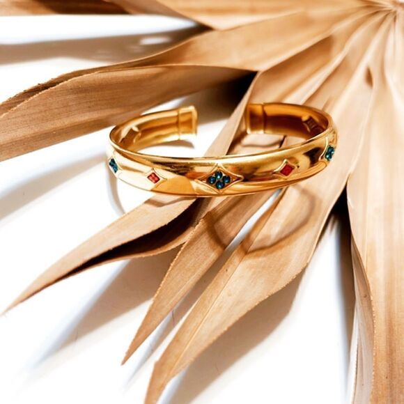 Vintage gold bangle S384 - Picture 2 of 5